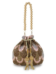 Dangle Faux Silk Embellished Potli