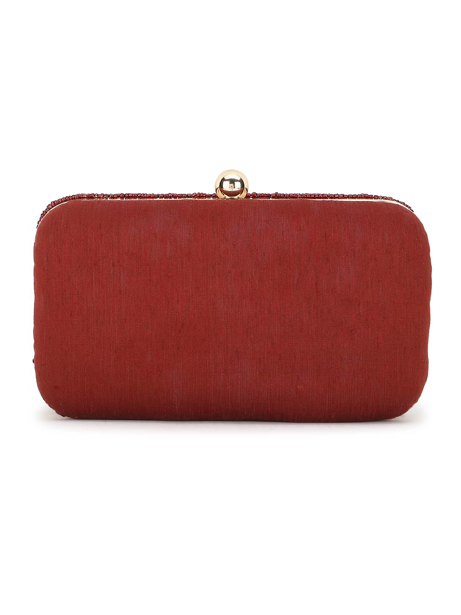 Adorn Abstract Embellsihed Faux Silk Clutch