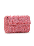 Coffer Ethnic Motifs Embellished Faux Silk Clutch