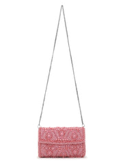 Coffer Ethnic Motifs Embellished Faux Silk Clutch