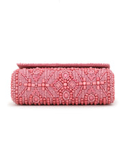 Coffer Ethnic Motifs Embellished Faux Silk Clutch