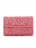 Coffer Ethnic Motifs Embellished Faux Silk Clutch