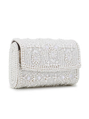 Coffer Ethnic Motifs Embellished Faux Silk Clutch