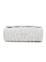 Coffer Ethnic Motifs Embellished Faux Silk Clutch