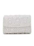 Coffer Ethnic Motifs Embellished Faux Silk Clutch