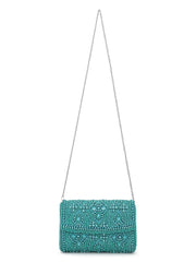 Coffer Ethnic Motifs Embellished Faux Silk Clutch