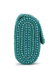 Coffer Ethnic Motifs Embellished Faux Silk Clutch