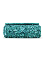 Coffer Ethnic Motifs Embellished Faux Silk Clutch