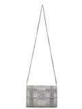 Coffer Striped Embellished Faux Silk Clutch