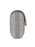 Coffer Striped Embellished Faux Silk Clutch