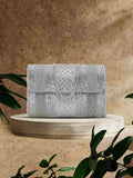 Coffer Striped Embellished Faux Silk Clutch