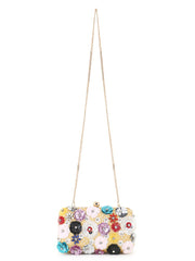 Adorn Floral Embellished Faux Silk Clutch