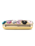 Adorn Floral Embellished Faux Silk Clutch