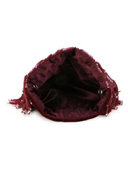 Dangle Abstract Embellished Velvet Potli