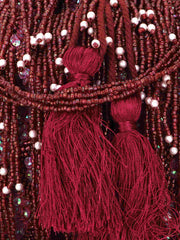 Dangle Abstract Embellished Velvet Potli