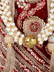 Dangle Floral Embellished Velvet Potli