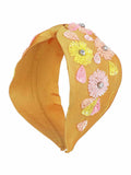 Floral Embellished Faux Silk Hair Band