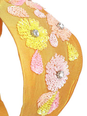 Floral Embellished Faux Silk Hair Band