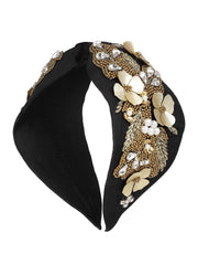 Floral Embellished Faux Silk Hair Band