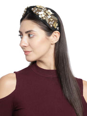 Floral Embellished Faux Silk Hair Band
