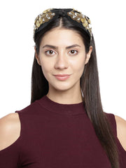 Floral Embellished Faux Silk Hair Band