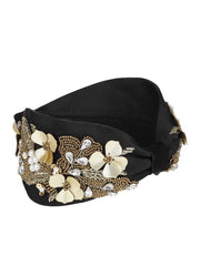 Floral Embellished Faux Silk Hair Band