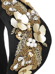 Floral Embellished Faux Silk Hair Band