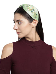 Floral Embellished Faux Silk Hair Band