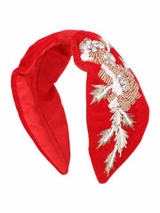 Velvet Floral Beaded Hairband