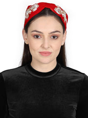 Velvet Floral Beaded Hairband