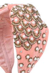 Velvet Pearl Beaded Hairband