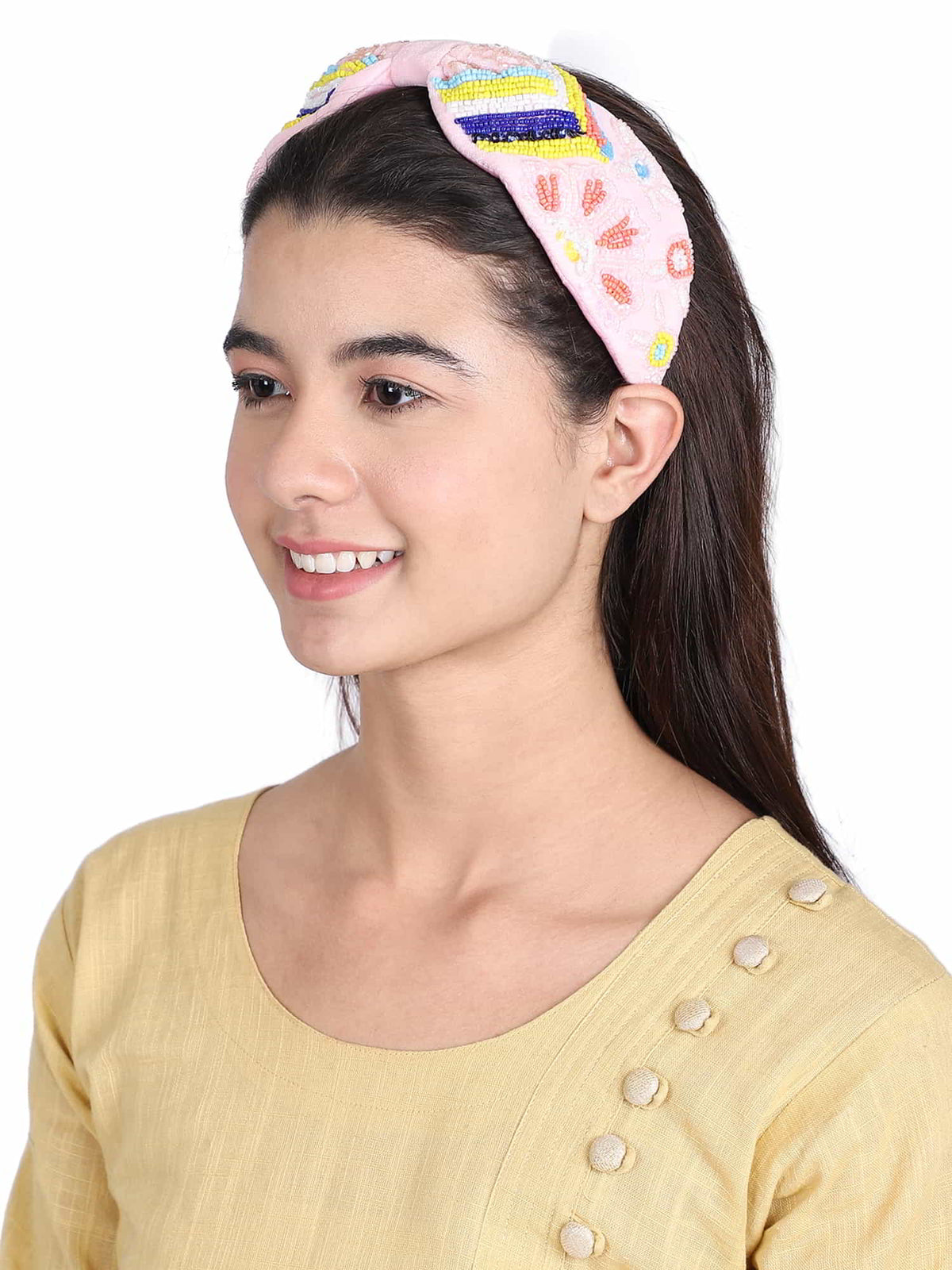 Velvet Floral Beaded Hairband