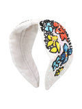 Faux Silk Floral Sequinned Hairband