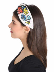 Faux Silk Floral Sequinned Hairband