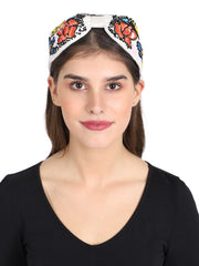 Faux Silk Floral Sequinned Hairband