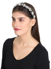 Velvet Floral Beaded Hairband