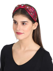 Faux Silk Floral Embellished Hairband