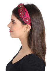 Faux Silk Floral Embellished Hairband