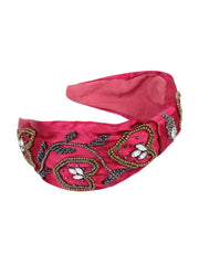Faux Silk Floral Embellished Hairband