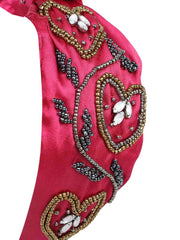 Faux Silk Floral Embellished Hairband