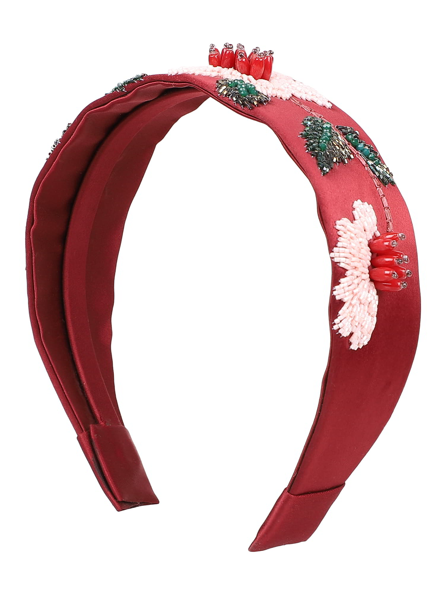 Faux Silk Floral Embellished Hairband