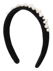 Velevt Pearl Beaded Hairband