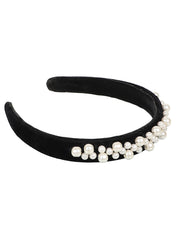 Velevt Pearl Beaded Hairband