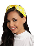 Floral Sequined Satin & Faux Silk Hair Band