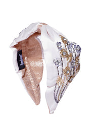 Floral Embellished Satin Hair Band