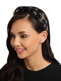 Medallion Embellished Velvet Hair Band