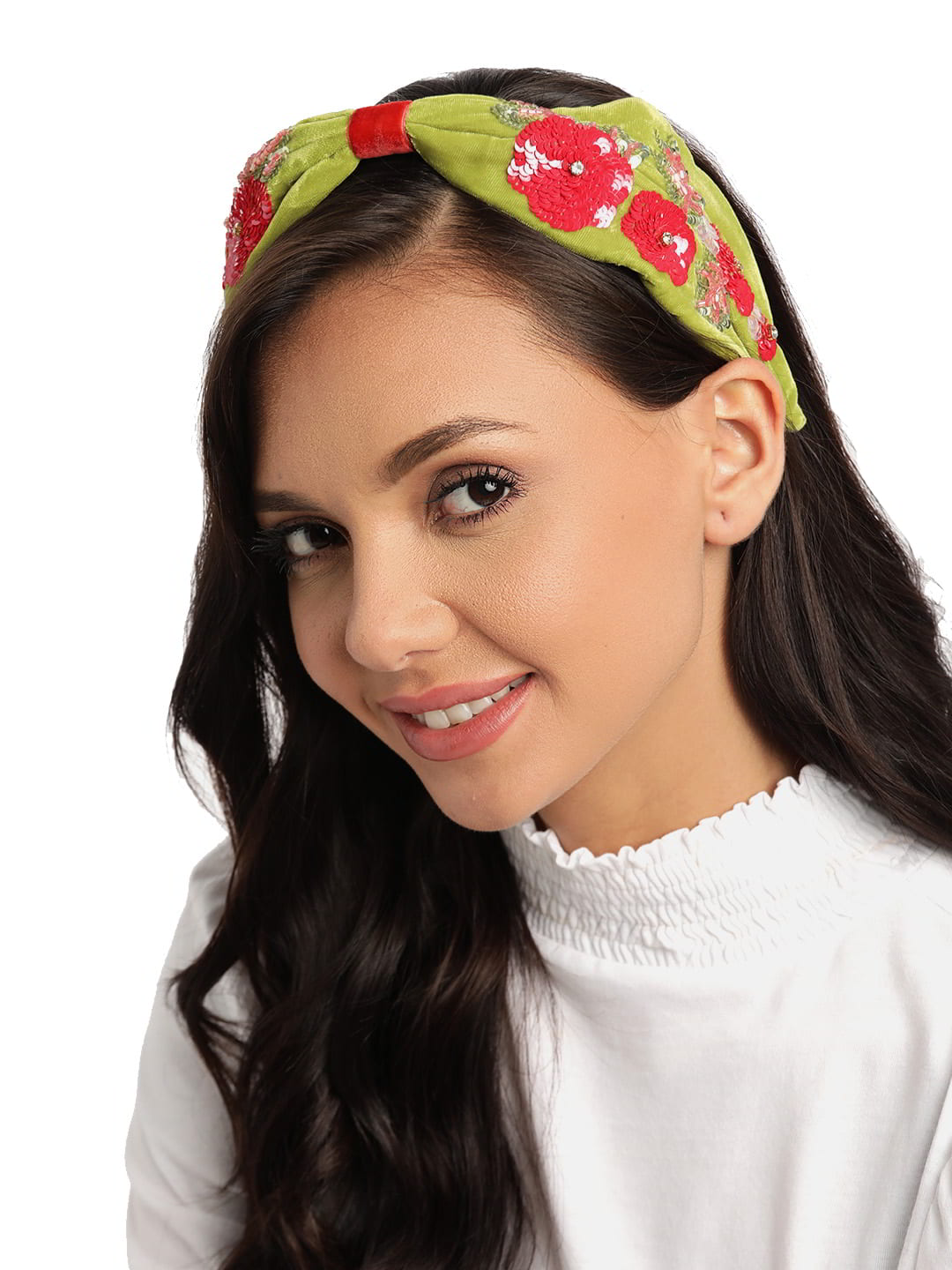 Floral Embellished Velvet Hair Band