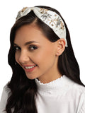 Floral Embellished Satin Hair Band