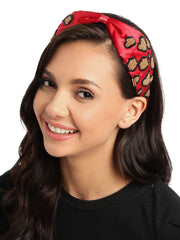 Leapord Embellished Satin Hair Band
