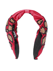 Leapord Embellished Satin Hair Band